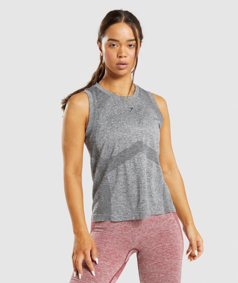 Women\'s Gymshark Flex Loose Top Tanks Grey | NZ 9VGAOL